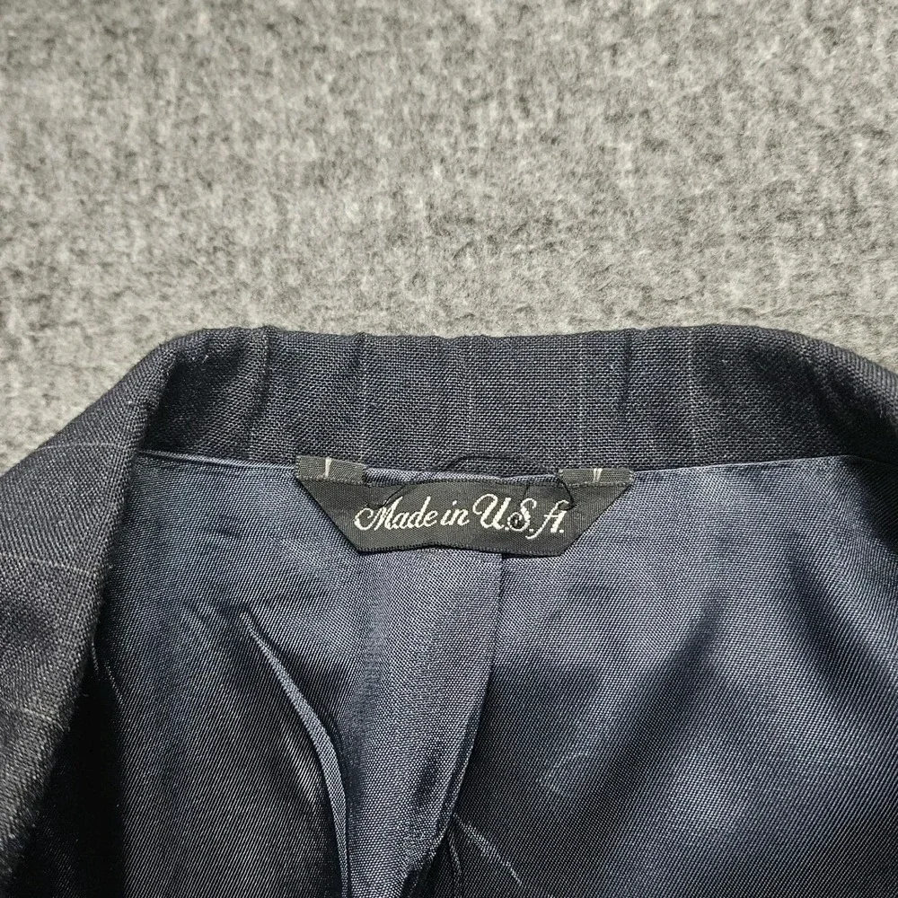 Levis Vintage Exact Blazer Mens 46L Dark Gray Pinstriped Suit Jacket Sport Coat - Picture 12 of 12